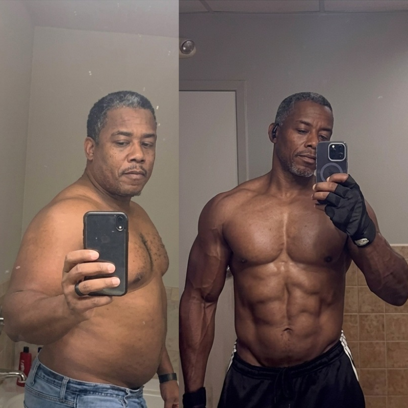 Rich, 58 before and after transformation
